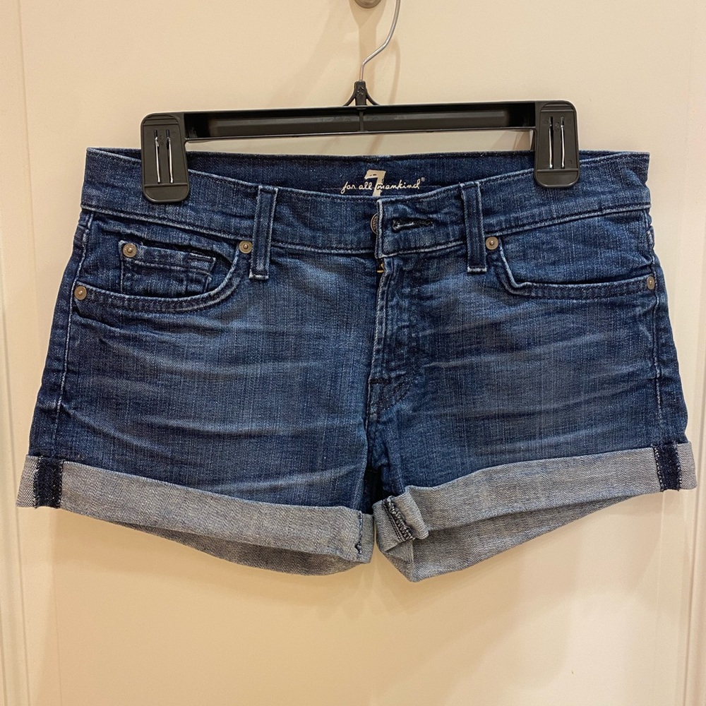 Darker wash 7 Jean shorts